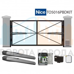 Ворота распашные 5500х2500 мм с автоматикой Nice TO5016PBDKIT 