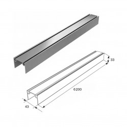 Алюминиевый верхний и нижний профиль металлик