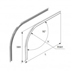 Изгиб горизонтальной направляющей R381 H580 L=3600 облегченный